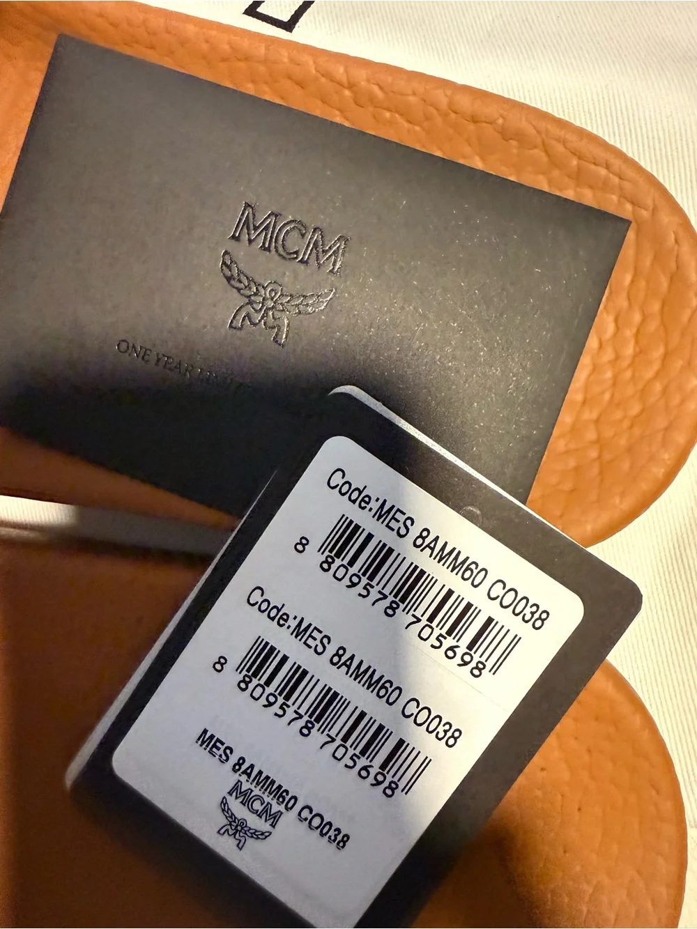 MCM Cognac Monogram Slide Sandals size 8 - Picture 4 of 7
